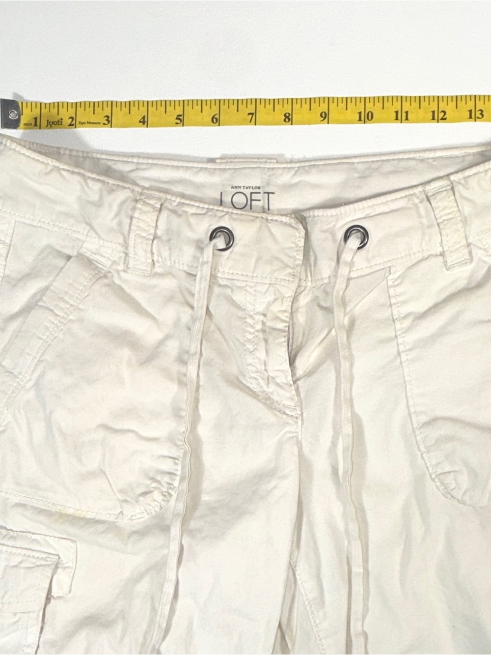 LOFT Men's White Cargo Drawstring Shorts - Lightweight Casual - Picture 3 of 5